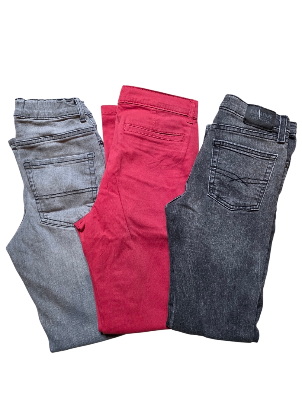 Bundle Of Boys Denin Straight Jeans Gray Charcoal And Skinny New Chinos Size 12